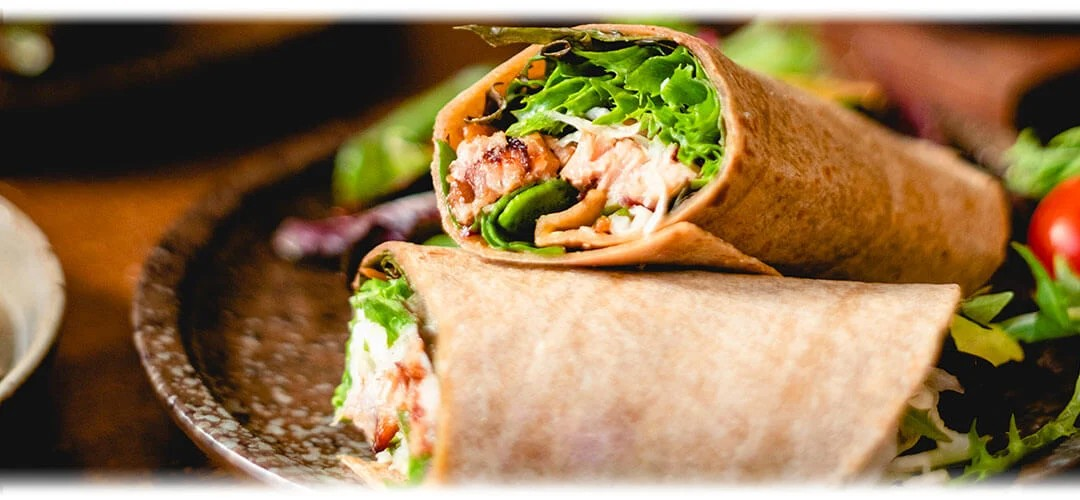 Wholegrain Wrap with Hummus and Vegetables